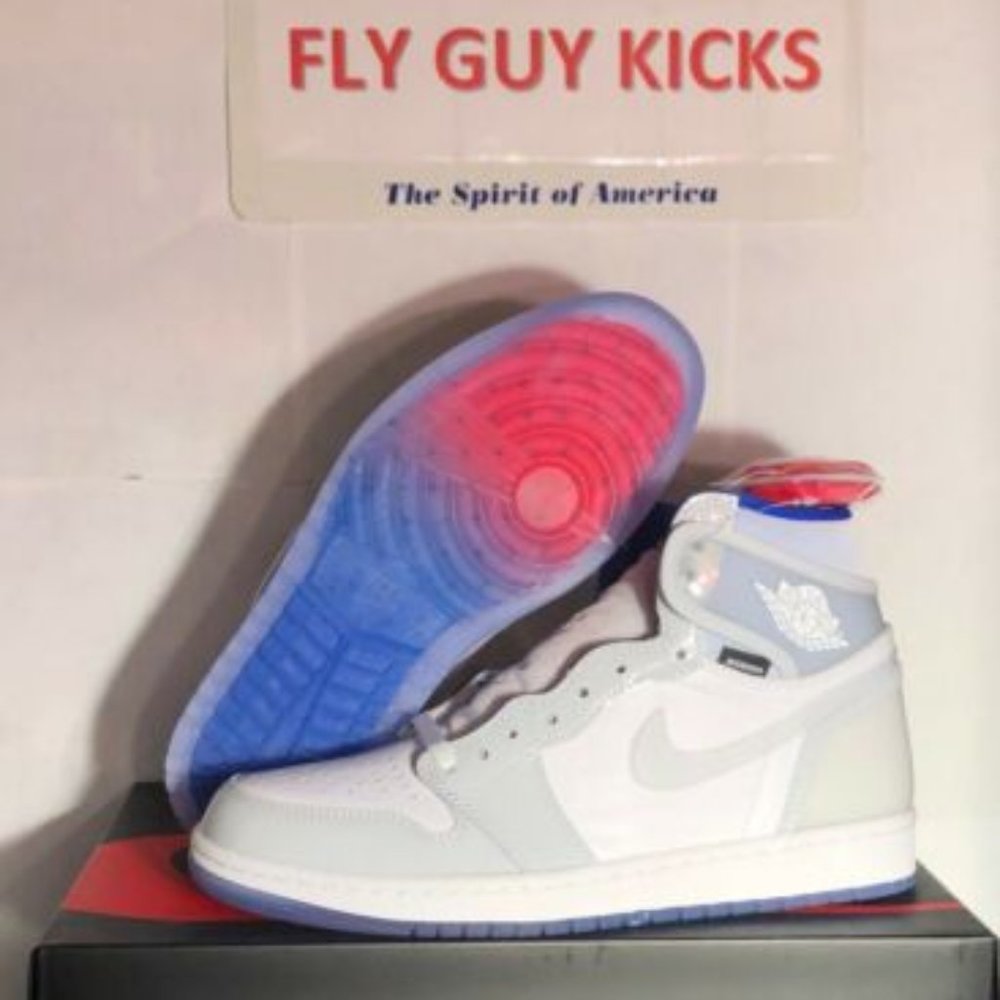 Authentic Nike Air Jordan 1 Zoom Racer Blue CK6637-104 Red Royal White Patent